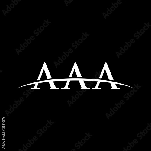 AAA initial swoosh horizon, letter logo designs
