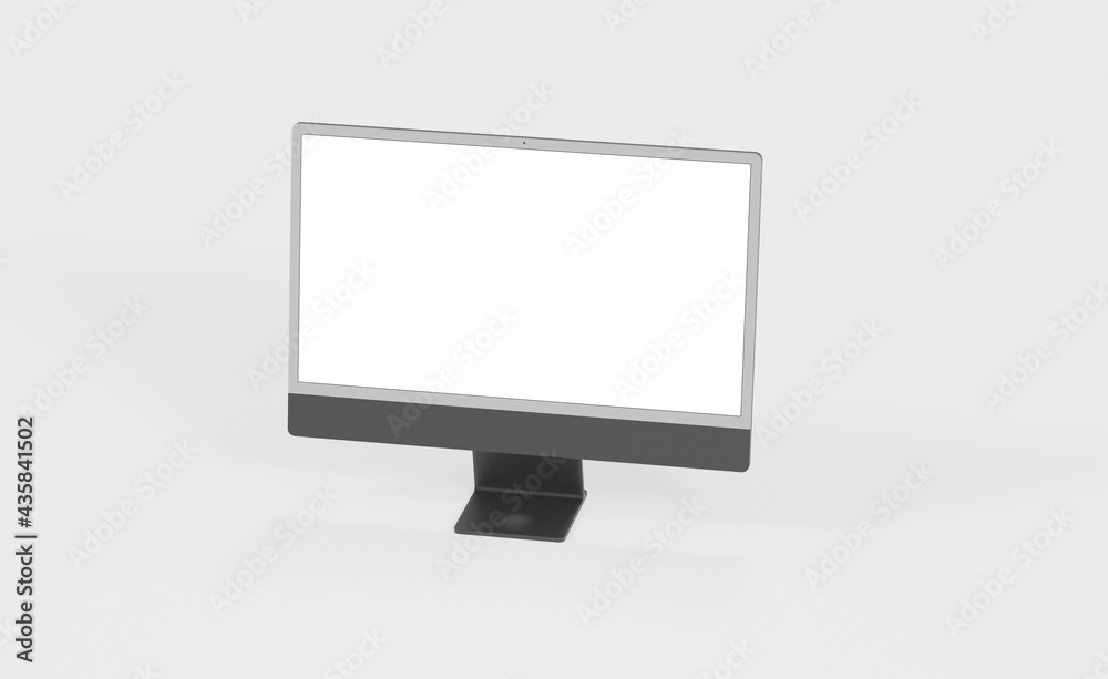 Computer display mock up with blank white screen. Stylish desktop computer mockup. new Computer display mock up with blank white screen. Stylish desktop computer mockup. new