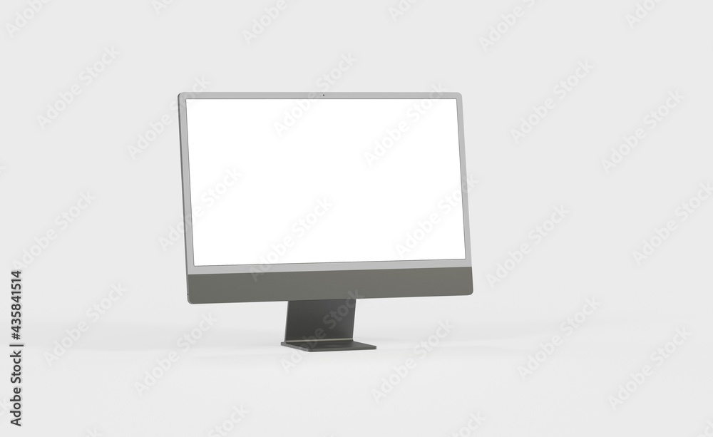 Computer display mock up with blank white screen. Stylish desktop computer mockup. new in 3d Computer display mock up with blank white screen. Stylish desktop computer mockup. new in 3d