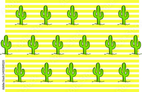 green cactus  plot and pattern of green cacti with yellow lines