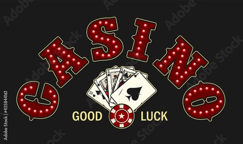 Casino vintage colorful emblem