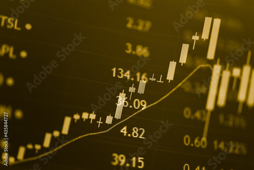 Business graph background: Analysis business accounting on info sheets. Businessman hand working on analyzing investment charts for Gold market, Forex market and Crude oil trading market.