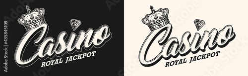 Gambling vintage monochrome label