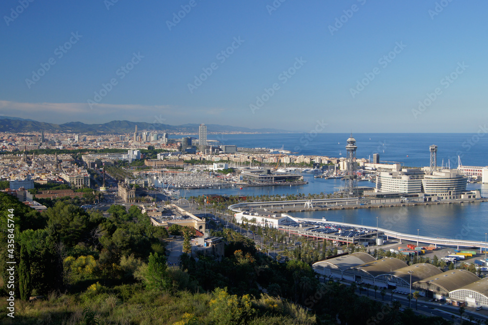 A panoramic view of the majestic beauty of Spain in an early summer morning