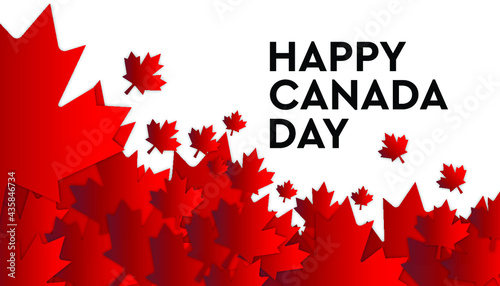 Happy canada day with brick wall background template.  © elektra