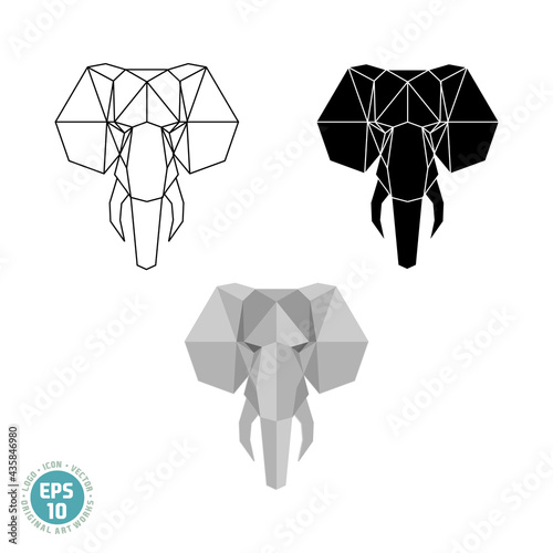 Abstract polygonal geometric head an elephant vector image