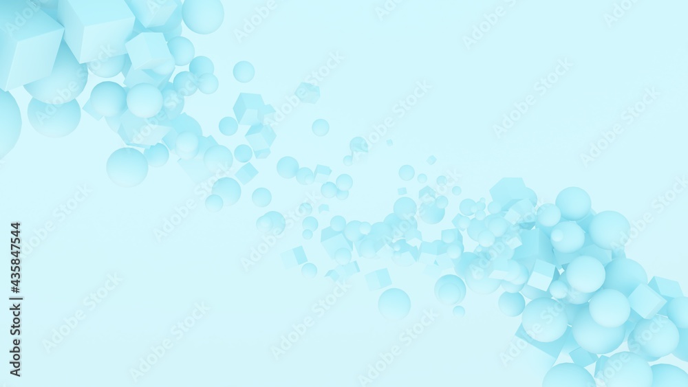 background composition minimalistic focus spheres geometric blur blue style 3d render	