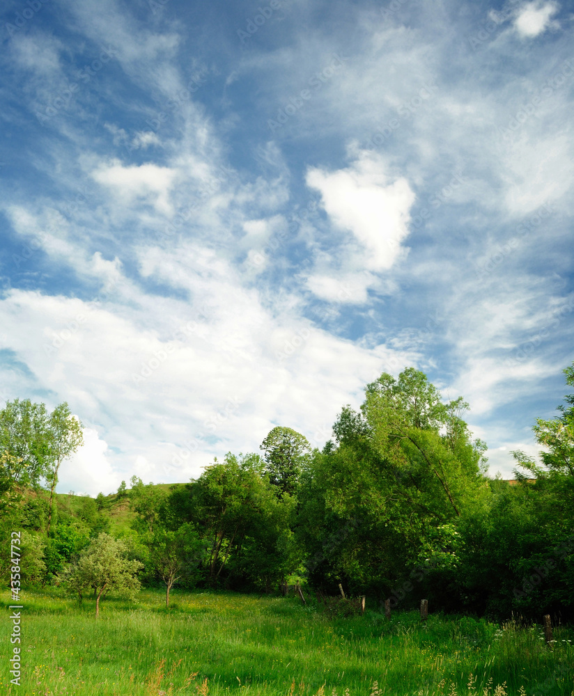 Spring landscape with beautiful clouds. Spring landscape with beautiful clouds.