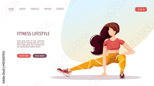 Woman doing sport training. Sport, Workout, Healthy lifestyle, Gym, Fitness, Training concept. Vector illustration for poster, banner, advertising, website.