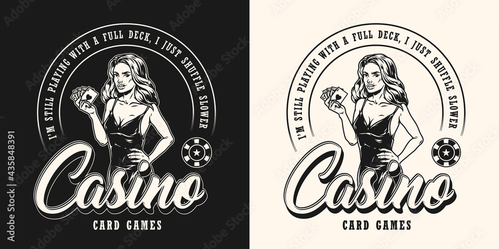 Gambling vintage monochrome emblem