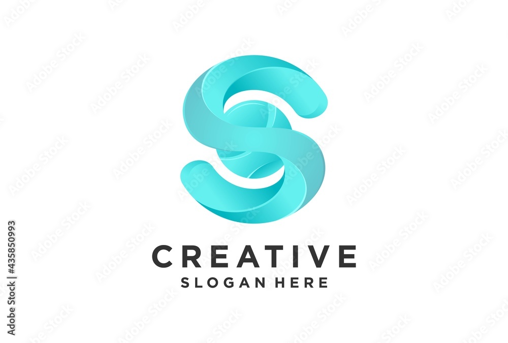 logo S gradient with swirly style. logo S gradient with swirly style.