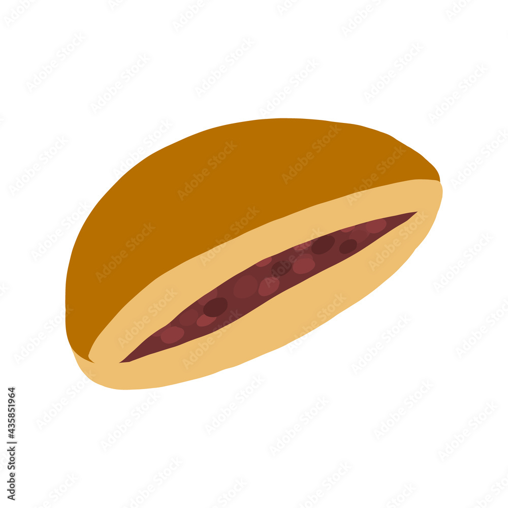 半分にしたどら焼きの手描きイラストアイコン Stock Vector Adobe Stock