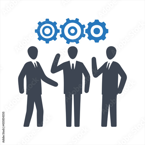 Business expert team. Teamwork management icon, vector and glyph