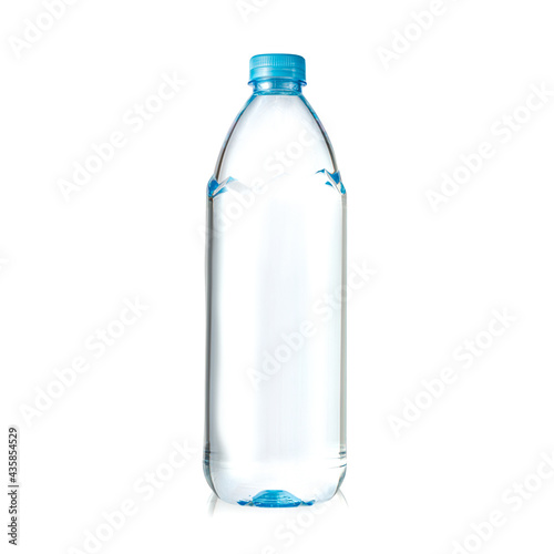 Plastic bottle with purified water. Mineral water bottle mockup. Bottle isolated on white background