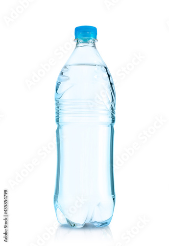 Plastic bottle with purified water. Mineral water bottle mockup. Bottle isolated on white background