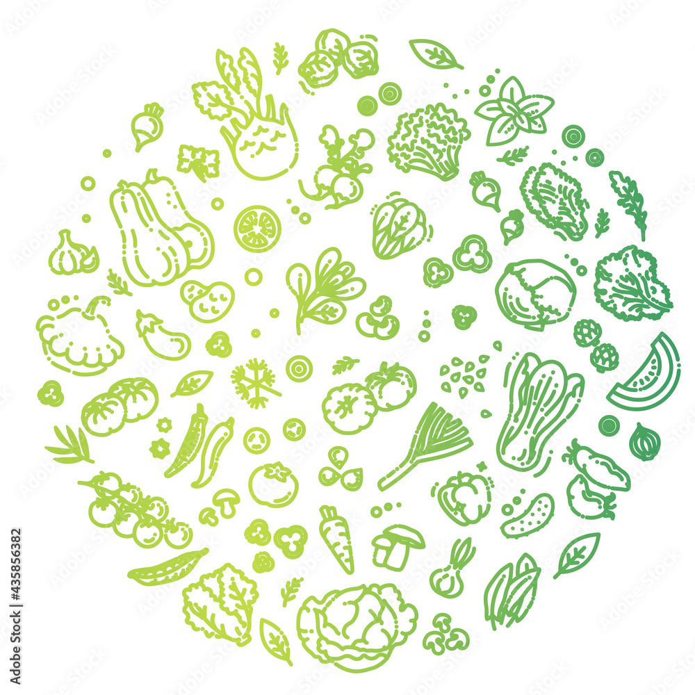 Vegetables doodle drawing collection. Vector illustration Vegetables doodle drawing collection. Vector illustration