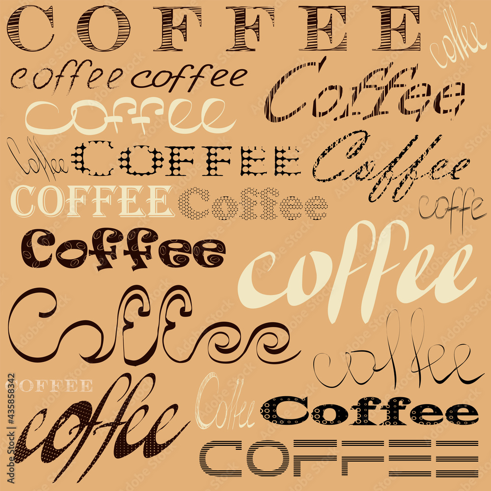 background letter text coffee sketch print caffe