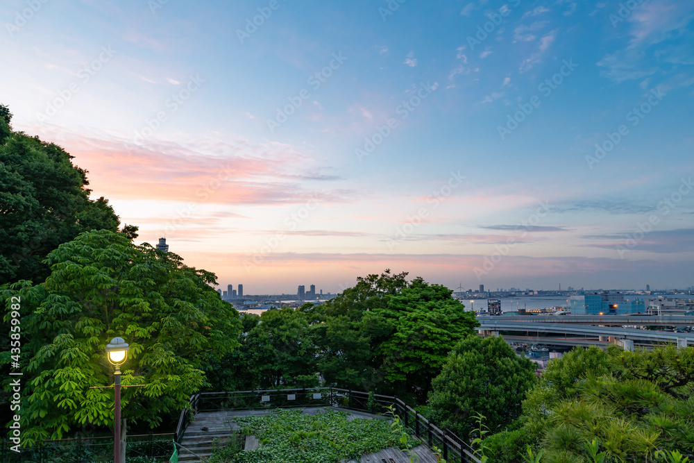 神奈川県横浜市　港の見える丘公園から見た景色