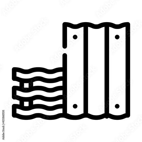 roofing material building material line icon vector. roofing material building material sign. isolated contour symbol black illustration