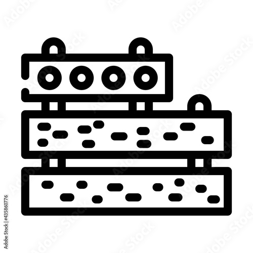 concrete plates building material line icon vector. concrete plates building material sign. isolated contour symbol black illustration