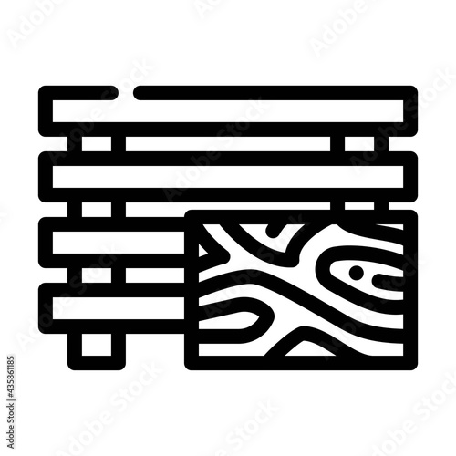 treated wood building material line icon vector. treated wood building material sign. isolated contour symbol black illustration