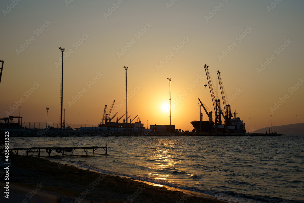 view of the harbor at sunset view of the harbor at sunset