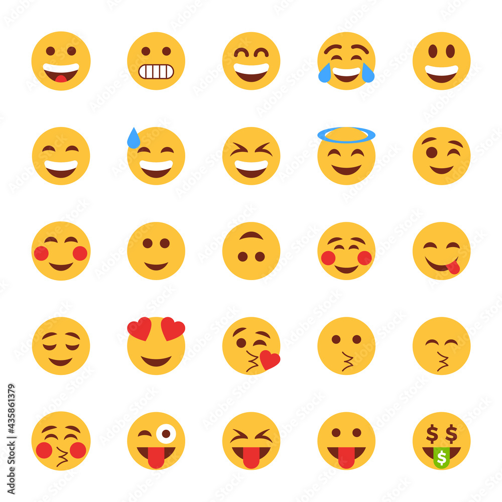 Flat icons for emojis. Flat icons for emojis.