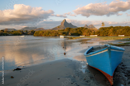 Sunset on Tamarin beach, Mauritius