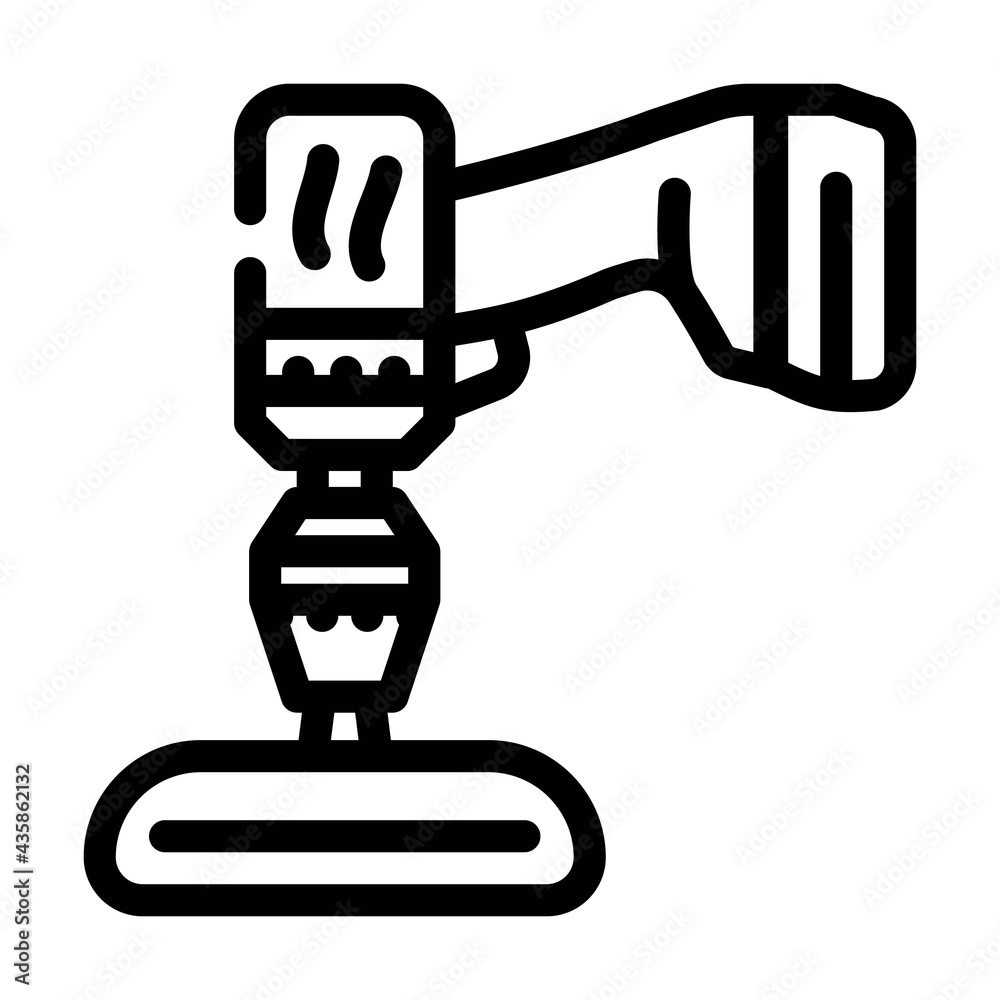 screwdriver attachment for car polishing line icon vector. screwdriver attachment for car polishing sign. isolated contour symbol black illustration