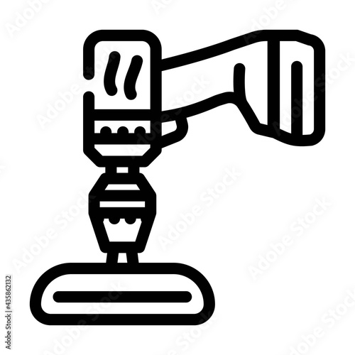 screwdriver attachment for car polishing line icon vector. screwdriver attachment for car polishing sign. isolated contour symbol black illustration