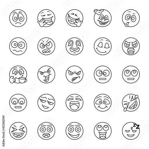 Outline icons for emojis.