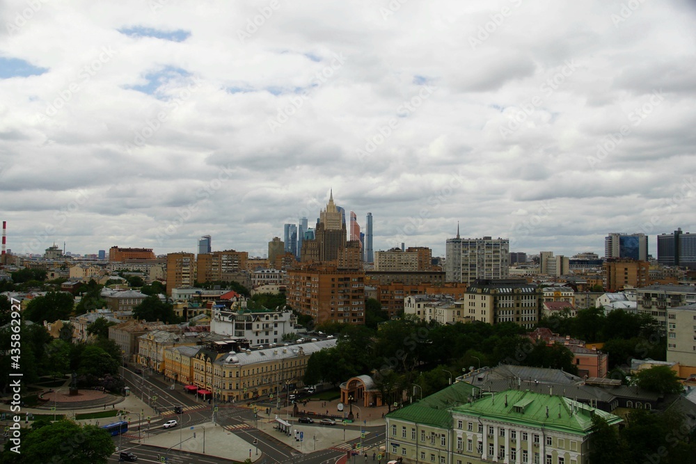 panoramic view of the roofs of Moscow
