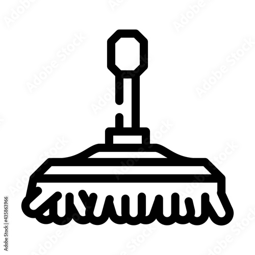 brush for washing car line icon vector. brush for washing car sign. isolated contour symbol black illustration