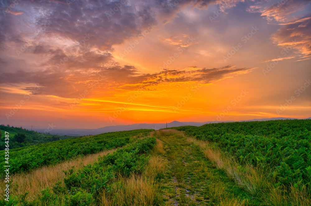 Summer sunset in Romania