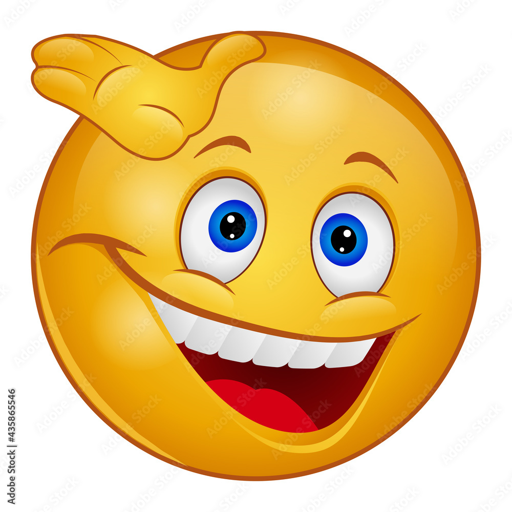 Fototapeta premium Gradient style emoji smile.