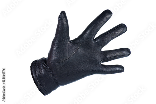 Open palm in leather glove