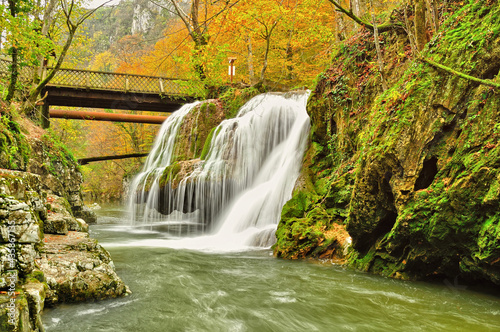 Mountain waterfall Bigar in Autumn