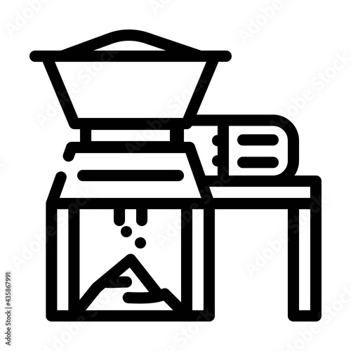 household waste shredder line icon vector. household waste shredder sign. isolated contour symbol black illustration