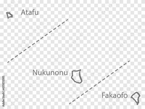 Blank map of Tokelau. High quality map of Tokelau with titles on transparent background for your web site design, app, UI.  Oceania.  New Zealand. EPS10.
