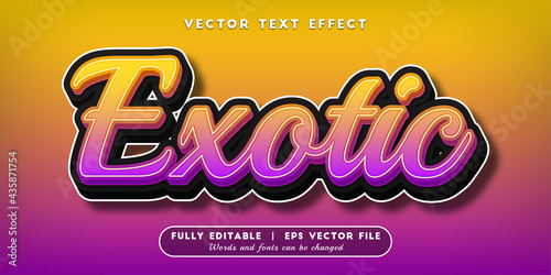 Text Effects 3D Exotic, Editable Text Style