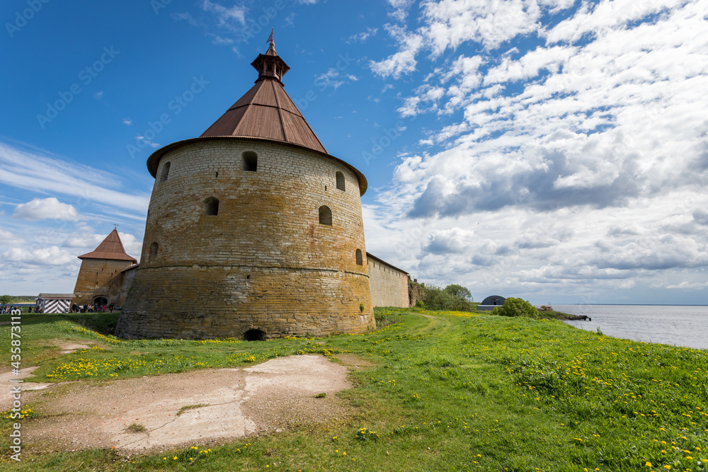 Oreshek fortress at the source of the Neva River on Lake Ladoga Oreshek fortress at the source of the Neva River on Lake Ladoga