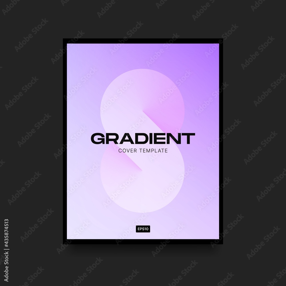 Fototapeta premium Delicate Pink Vertical Cover. Violet Gradient Template with Infinity Symbol. Vector illustration