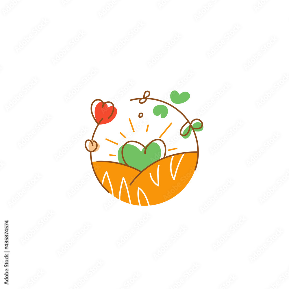 Fototapeta premium Organic and eco bakery products round logo