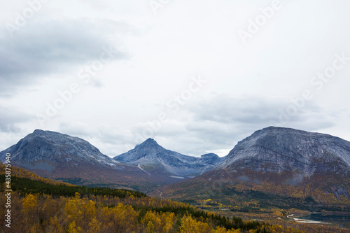 Autumn landscape and mountains in South of Norway