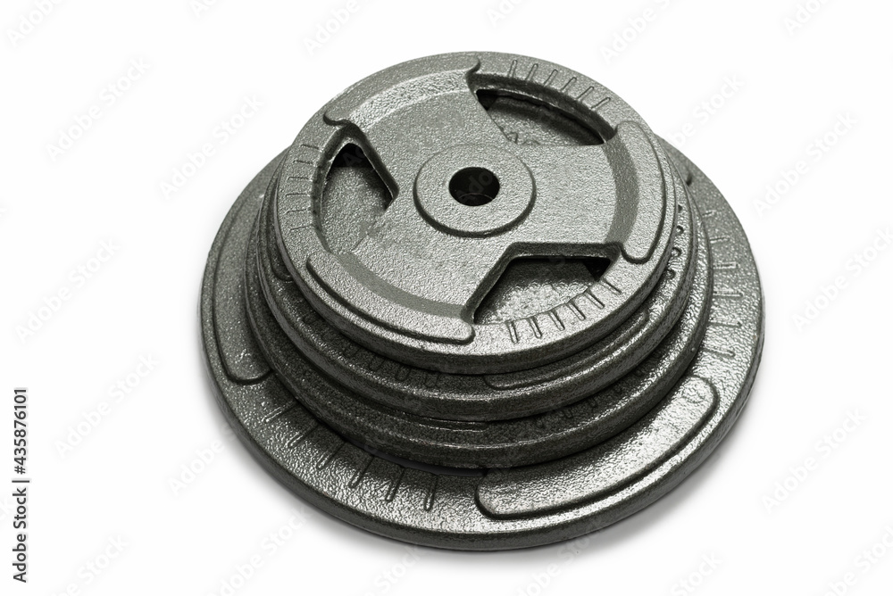 Weight plates isolated on a white background. Weight plates isolated on a white background.