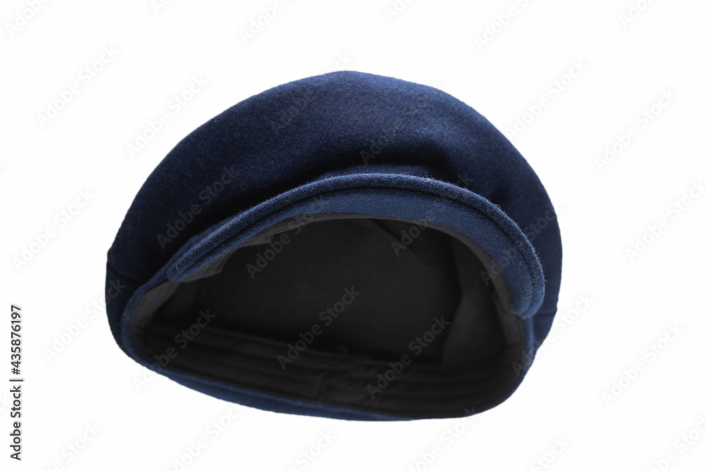 Female blue hat with a visor isolated on white. Female blue hat with a visor isolated on white.