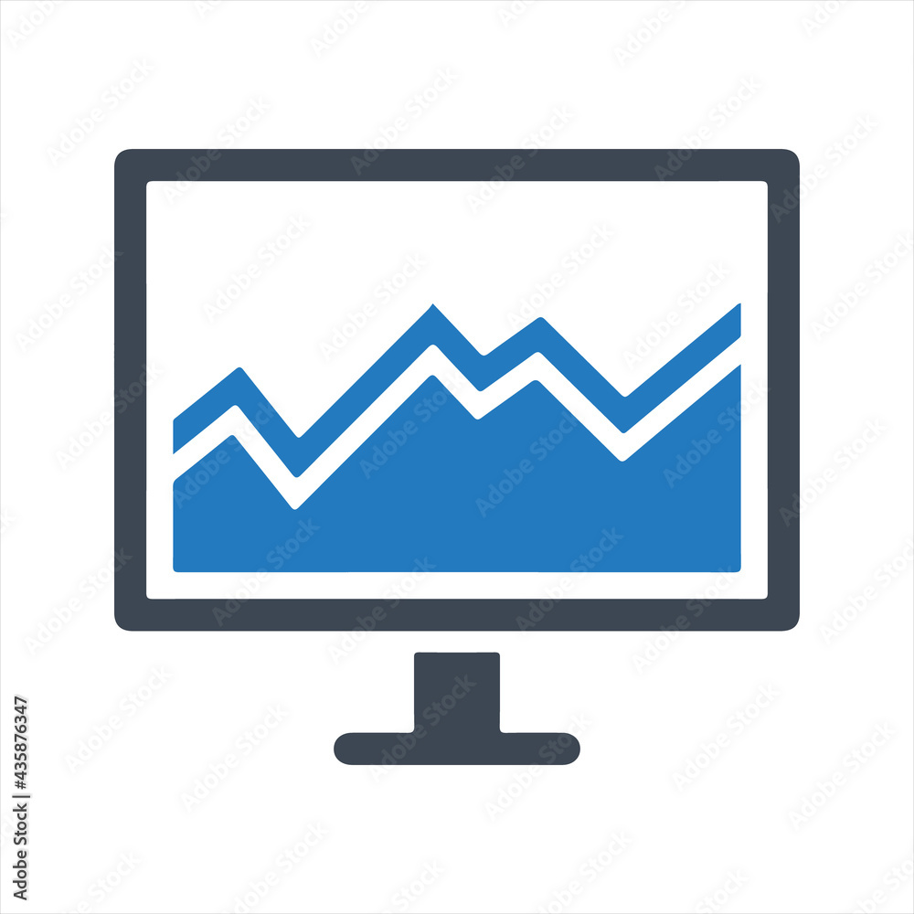 Online financial report icon, vector and glyph Online financial report icon, vector and glyph