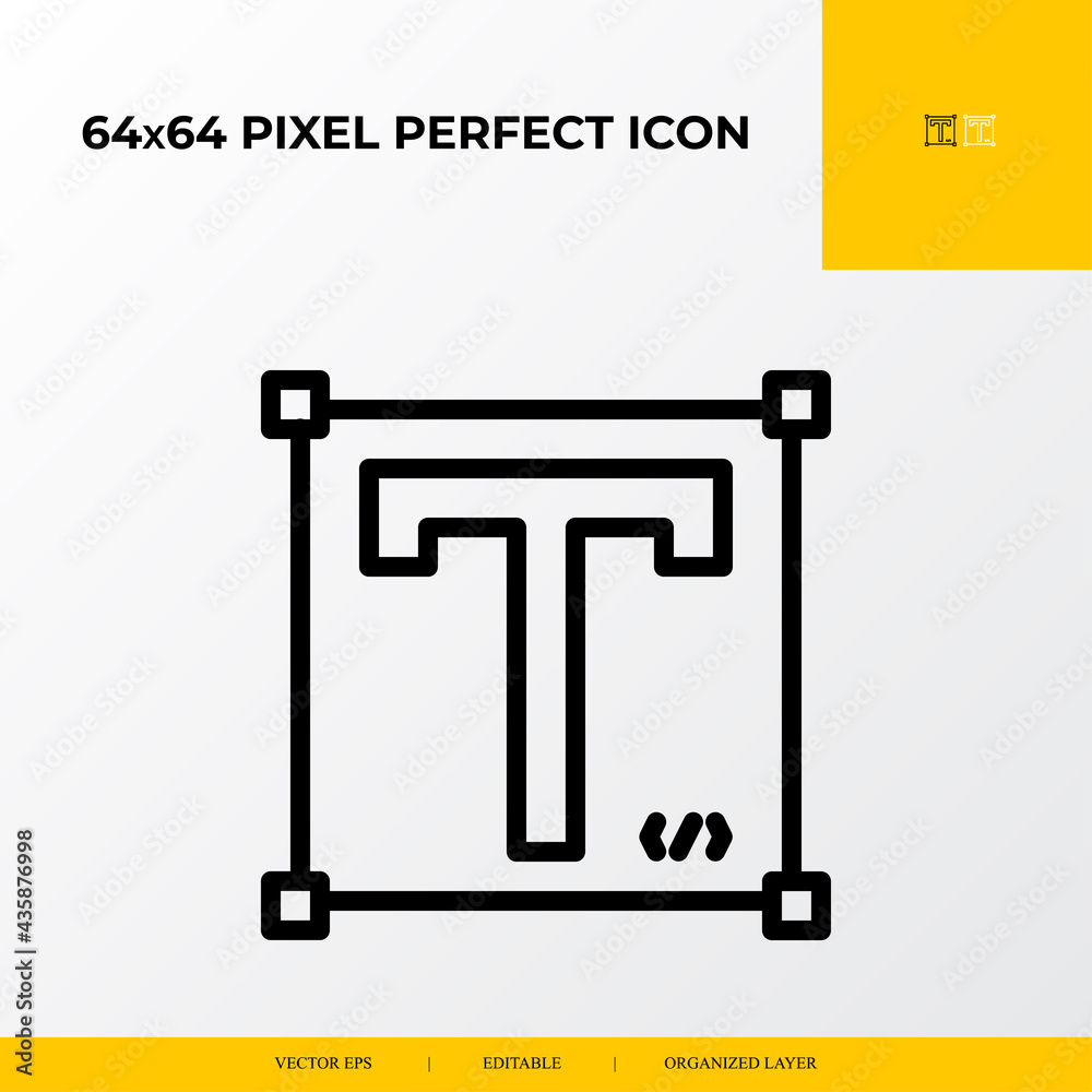 Editable font icon. web design and development 64x64 pixel perfect icon Editable font icon. web design and development 64x64 pixel perfect icon