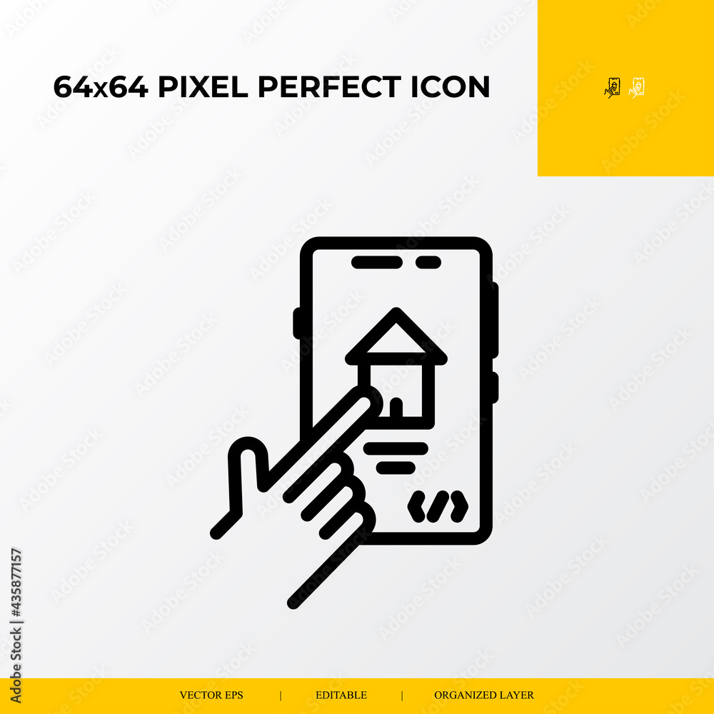 Fototapeta premium Web Home page icon. web design and development 64x64 pixel perfect icon