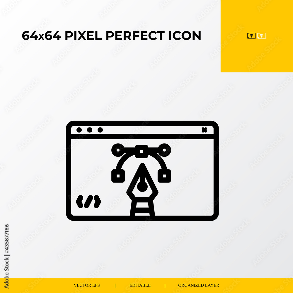 Graphic design icon. web design and development 64x64 pixel perfect icon